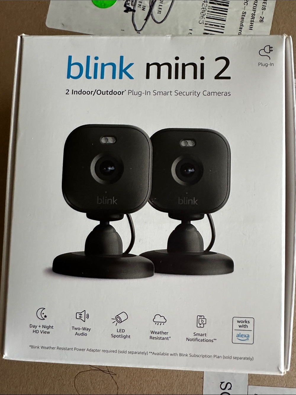 Blink Mini 2 Indoor/Outdoor Plug-In Smart Cameras - Black